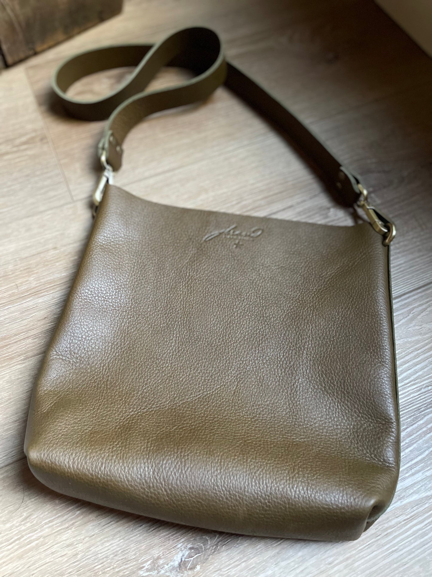 Medium Super Soft Bucket, Crossbody Bag - Deep Olive